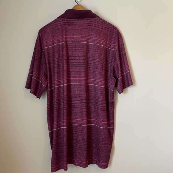 PGA Tour Men Polo Shirt SZ XL Short Sleeve Purple Moisture Wicking Cool - Picture 8 of 10
